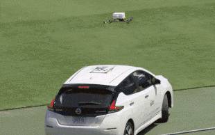Uber demonstrates food delivery by drones. Drones will be able to land on the roofs of cars